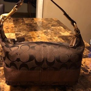 Coach small handbag brown and bronze. EUC